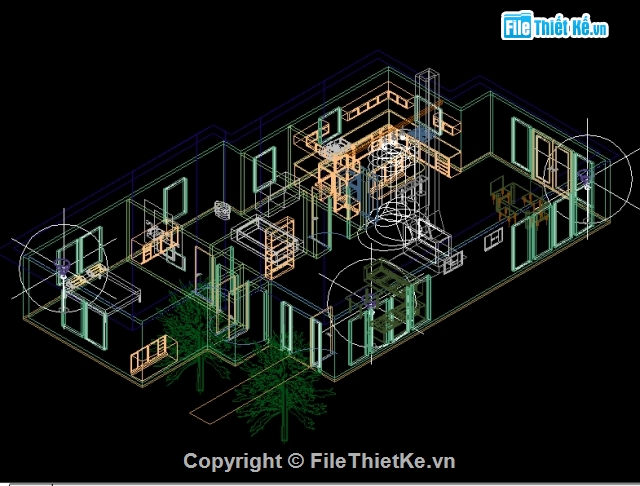 Bản vẽ,nhà cấp 4,nhà cấp 4 đẹp,3D,nhà ở cấp 4